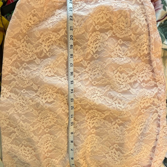 This is a vintage pink lace over satin two piece outfit from Sears and Robux - Picture 12 of 13